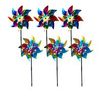 6 Molinos de Viento Coloridos Anti-pájaros, Molinos de Viento Coloridos Que repelen pájaros, Molinos de Viento Reflectantes Anti-Palomas, se Pueden Usar en huertos, Granjas, Decoraciones, etc.