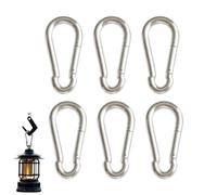 6 Mosquetones de Seguridad de Acero Inoxidable, Mosqueton Grande, Mosqueton Pequeño, 8 Pulgadas, Gancho 8 * 80mm, Resistente, Mochila, Camping, Correa de Perro y Viajes