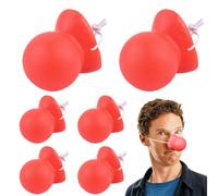 6 narices de payaso rojas, nariz de payaso de goma con cuerda elástica, juego de rol, accesorios de fiesta, circo, Halloween, Navidad