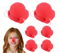 6 narices de payaso rojo - nariz de payaso rojo de espuma | nariz de esponja roja con goma elástica para el día de la nariz de payaso | Alsche payaso de peluche para diferentes carnaval cosplay y