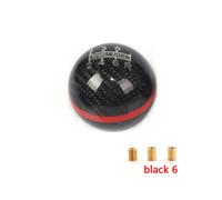 (6-Negro) Perilla de cambio de marchas de fibra de carbono genuina para cambio de marchas manual/automático de