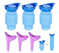 6 orinales retráctiles, inodoro de viaje de emergencia, inodoro móvil de 750 ml, mini orinal universal para hombre, urinario de emergencia reutilizable, botella de orina para niños y adultos, camping