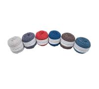 6 ovillos de 190 g de hilo de punto surtidos, hilo de poliéster y algodón de colores, hilo de tejer de 8 capas para pistola y aguja de perforación, hilo de gancho de ganchillo de 5 mm para alfombra