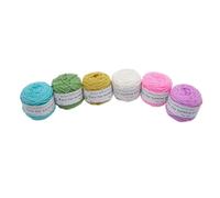 6 ovillos de 190 g de hilo de punto surtidos, hilo de poliéster y algodón de colores, hilo de tejer de 8 capas para pistola y aguja de perforación, hilo de gancho de ganchillo de 5 mm para alfombra
