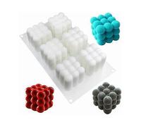 6 Pack 3D Silicone Candle Molds - for Crafts, Ornaments, Fondant, Scented Candles & Soaps
