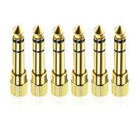 6 Pack Adaptador Audio Jack 3.5 Hembra a 6.3 Macho, Clavija a Mini Jack, Adaptador de Amplificador de Auriculares de 6,3 3,5 Compatible Con Piano, Teclado de Guitarra, Mezclador de Audio