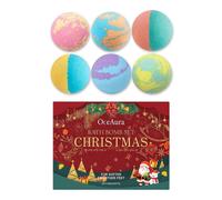6-Pack Christmas Bath Bombs Bubble Bath, Organic Bath Bombs Set for Kids Women Men Christmas Stocking Stuffers Gifts