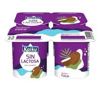 (6 PACK) de 4 x 125 g. KAIKU Yogur sin lactosa con varios sabores (Refrigerado) (COCO)
