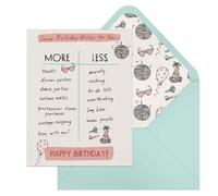 6-Pack Em & Friends Julia Rothman Birthday More/Less Greeting Cards