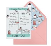 6-Pack Em & Friends Julia Rothman Miss You Friend More/Less Greeting Cards