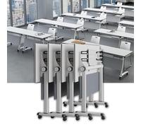 6 Pack Folding Conference Table with Wheels for Home Office Classroom Portable Flip Top Modular Meeting Training Table