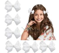 6 Pack Girls Hair Clips con lazo blanco Cocodrilo Clip Bow Hair Accessories Teenage Toddler Bow Girls Hair Accessories Kids