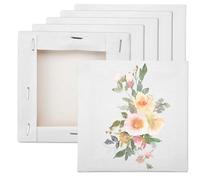 6-Pack Lienzos En Blanco 10 X 10 Cm Lienzos Enmarcados 100% Algodón Lienzo Para Pintar, Cuadros Para Pintar, Canvas Para Pintar Para Pinturas Acrílicas Y Al Óleo, Ideal para Artistas Principiantes