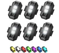 6 Pack | Luz Estroboscópica LED para Vuelo Nocturno Drones | 7 Colores y 7 Modos | Luz Anticolisión Recargable | IP68 A Prueba de Agua | Compatible con DJI Mini 4 Pro, Avata 2, Mini 4K, Air 3, Mavic 3