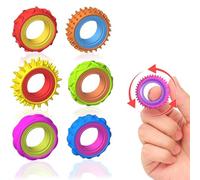 6 Pack Multicolor Anillos Sensoriales Antiestrés - Juguetes Táctiles para Niños Adultos con TDAH Autismo para Calmar y Enfocar
