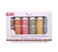 6 Pack Organic Lip Balm Set - Natural Ingredients, 6 Flavors (Coconut, Vanilla, Mint, Strawberry, Honey, Citrus) - Moisturizing & Repair for Dry Lips - Gift Set
