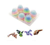 6 Pack Small Mystery Eggs, 3d Printed Dragon Eggs with Colored Dragon Inside