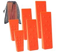6 Pack Tree Felling Wedges with Spikes for Safe Tree Cutting - 2 Each of 10", 8” and 5.5” Wedges with Storage Bag; 6 Felling Dogs to Guide Trees Stabilize and Safely to Ground for Loggers and Fallers