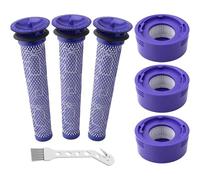 6 Pack Vacuum Filter Replacement Kit for Dyson Dyson V8+, V8, V7 Absolute Animal Motorhead Vacuums, 3 HEPA Post Filter, 3 Pre Filter, Replaces Part # 965661-01 & 967478-01