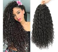 6 Packs 18 Inch Passion Twist Crochet Braids Hair Ocean Deep Wave Braiding Hair French Curly Braiding Hair Pre-looped Long Water Wave Crochet Synthetic Hair Extensions for Women Girl (4#, 18inch)