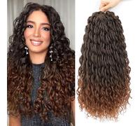 6 Packs 18 Inch Passion Twist Crochet Braids Hair Ocean Deep Wave Braiding Hair French Curly Braiding Hair Pre-looped Long Water Wave Crochet Synthetic Hair Extensions for Women Girl (T4/30#, 18inch)