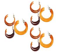 6 Pairs Three-Dimensional C-Shaped Dangle Drop Geometric Earring Jewelry for Women Earrings Aesthetic Plastic Multicolor Miss Ear Hook
