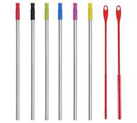 6 Pajitas de Acero Inoxidable y 2 Cepillo de Limpieza Pajitas, Reutilizables Pajitas para Beber Extralargas Cepillo Limpiador de Pajitas (6mm+8mm) para Pajitas de Vidrio de Metal
