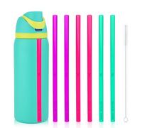 6 pajitas de repuesto para Owala FreeSip de 24 onzas, 32 onzas, con cepillo, pajitas de plástico reutilizables con accesorios de báscula, piezas para botella de agua de acero inoxidable Owala de