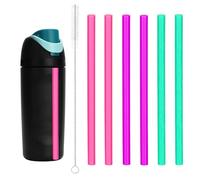 6 pajitas de repuesto para Owala FreeSip Kids de 16 onzas, pajitas de plástico reutilizables con cepillo de limpieza, accesorios compatibles con botella de agua Owala