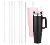 6 pajitas de repuesto para Stanley Adventure Quencher vasos de viaje de 40 onzas, pajita de plástico reutilizable con cepillo de limpieza para Stanley Cup 40 onzas (30 cm de largo)