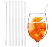 6 Pajitas de Vidrio Aperol Spritz Set de Regalo Unidades Rectas 20 cm 6 Divertidas Frases Accesorios para Cócteles Reutilizables Sorbetes de Cristal Grabados