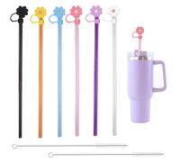 6 Pajitas para Vasos Stanley, Pajita Stanley Reutilizable de 30 cm, Pajita Stanley con Cepillo de Limpieza, Pajita Stanley Quencher, Pajitas Stanley Largas para Vasos de Viaje Stanley de 40/30/20oz