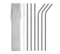 6 pajitas reutilizables de acero inoxidable 30 cm para Stanley Cup - Pajitas de metal 304 de calidad alimentaria con 1 cepillo de limpieza, con vaso Stanley Cup de 30 oz