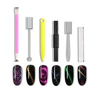 6 Palos Imán magnético ojo de gato bolígrafo, Magnético Stick herramientas de uñas polaco mágico para 3D Efecto de Ojo de Gato, Nail Art Herramientas para Uñas Polaco Polvo Ojo de Gato Gel#6