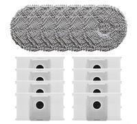 6 paños de fregona y 8 bolsas de polvo para ECOVACS T30C PRO/para aspiradora, diseñados para un fuerte sellado de polvo y funcionamiento de obstrucciones