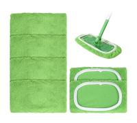 6 paños reutilizables, compatibles con mopas Swiffer, para mopas húmedas y secas para la limpieza de suelos de madera u otras superficies (verde, 25,4 x 11,5 cm)