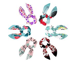 6 pañuelos para el pelo, coleteros para el pelo, con texto en inglés «Follow Your Heart», alas de amor, bandas para el pelo, coleteros para mujeres y niñas