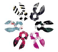 6 pañuelos para el pelo, coleteros para el pelo, con texto en inglés "Love You", con forma de corazón, bandas para el pelo, coleteros para mujeres y niñas