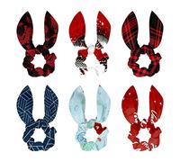 6 pañuelos para el pelo con diseño de acuarela Be My Valentine, color rojo, bandas para el pelo, coleteros para coletas para mujeres y niñas