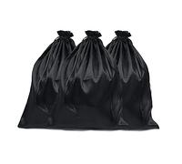 6 Paquete de Bolsas de satén para Peluca, con cordón, Bolsas de satén para Pelucas (Negra)