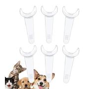 6 paquetes de abridores de transparentes para mascotas con forma de T | Abridor de boca para mascotas en forma de T, 12 x 3,5 cm, asistente de cuidado de dientes de cachorros