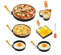 6 paquetes de anillos de huevo, anillos de huevo para freír huevos, hay círculos, cuadrados y círculos de huevos de corazones para freír huevos, moldes de huevo que se pueden utilizar para sándwiches
