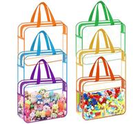 6 Paquetes de Bolsas de Almacenamiento de Juguetes de PVC Coloridas, Bolsa Juguetes Almacenamiento con Cremallera Bolsas de Aseo Impermeables para Juguetes/Cosméticos/Pañuelos