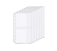 6 Paquetes de Carpetas de Plástico A6 de 6 Agujeros con 2 Bolsillos, Resistente al Agua y con 6 Agujeros para Recibos (2 Bolsillo, A6)