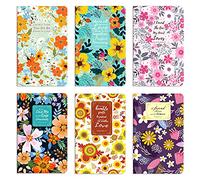6 paquetes de cuadernos florales con versículos de la Biblia, 80 páginas forradas 40 hojas, 12.7x20.3cm bloc de notas de bolsillo, juego de regalo de arte cristiano, diario de escritura de tapa blanda