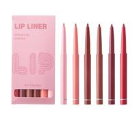 6 paquetes de delineador de labios - Pintalabios mate en 24 horas resistente al agua maquillaje Revolution lápiz labial | Pintalabios desnudos de larga duración para mujeres