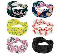 6 paquetes de diademas elásticas anchas con flores florales en 3D para mujer, diademas suaves antideslizantes para yoga, entrenamiento, deporte, correr
