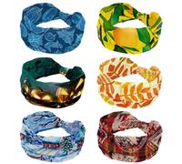 6 paquetes de diademas elásticas para mujer, color amarillo limón, frutas, banda ancha antideslizante, banda para el sudor, yoga, entrenamiento, gimnasio, correr, fitness, deporte