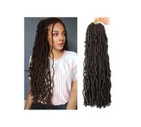 6 paquetes de extensiones de cabello trenzado de ganchillo con rastas suaves for mujeres negras, mechones enteros pre-enrollados, largos y rizados. Wear and Go(Brown black,36inch)