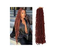 6 paquetes de extensiones de cabello trenzado de ganchillo con rastas suaves for mujeres negras, mechones enteros pre-enrollados, largos y rizados. Easy Installation and Removal(#350,36inch)